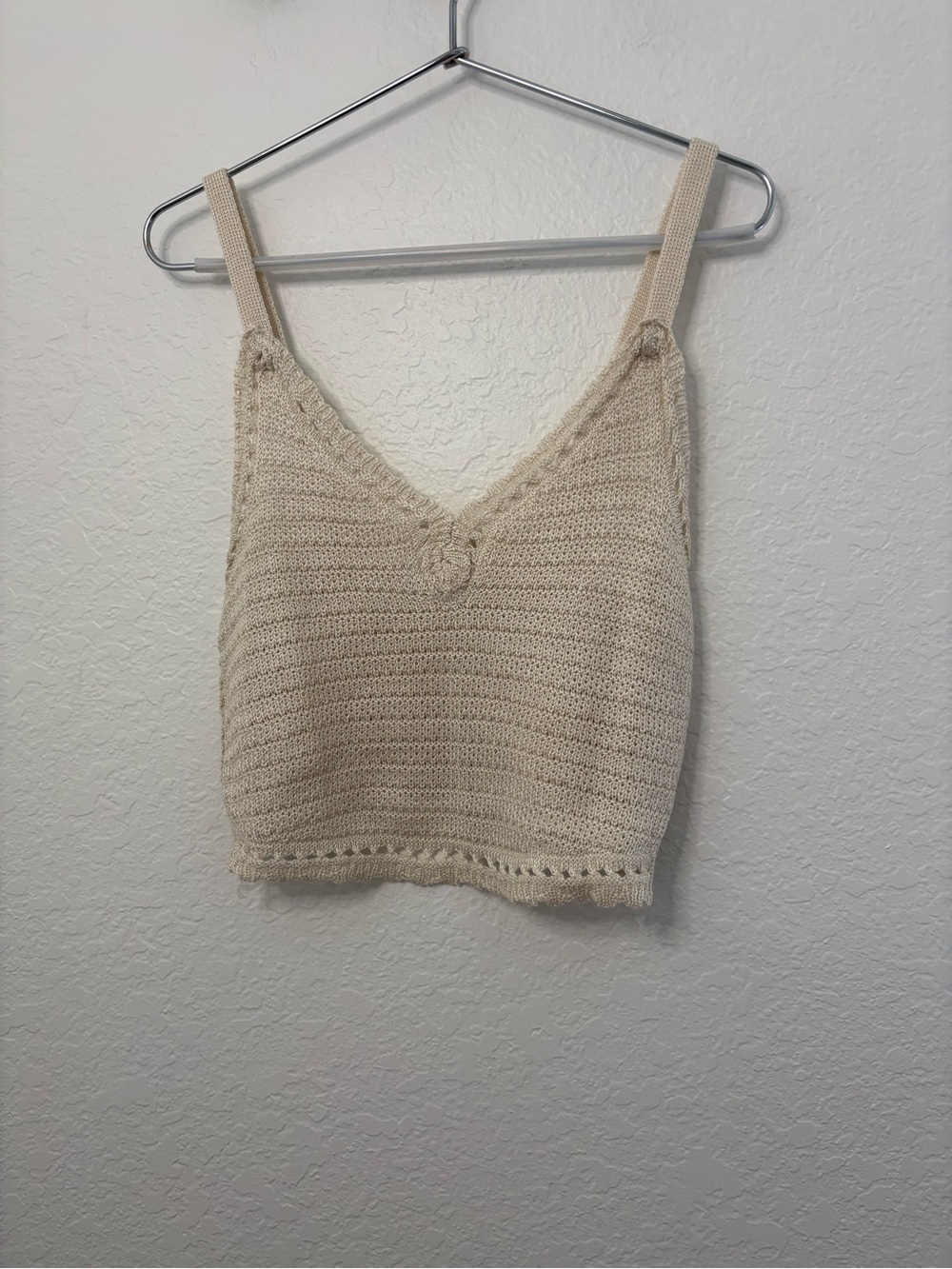 No Boundaries Cream Crochet V-Neck Camisole